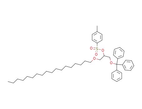 Molecular Structure of 63326-69-2 (2-Propanol, 1-(octadecyloxy)-3-(triphenylmethoxy)-,
4-methylbenzenesulfonate)