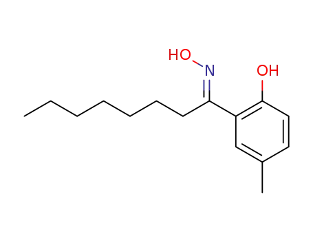 Molecular Structure of 103582-39-4 (E-1-(2'-hydroxy-5'-methylphenyl)-1-octanone oxime)