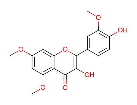 Molecular Structure of 93876-67-6 (3-hydroxy-2-(4-hydroxy-3-methoxyphenyl)-5,7-dimethoxy-4H-chromen-4-one)