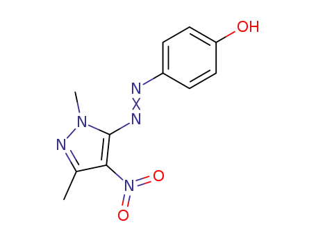 Molecular Structure of 96155-14-5 (Phenol, 4-[(1,3-dimethyl-4-nitro-1H-pyrazol-5-yl)azo]-)