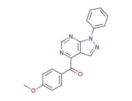 Molecular Structure of 59563-87-0 (Methanone,
(4-methoxyphenyl)(1-phenyl-1H-pyrazolo[3,4-d]pyrimidin-4-yl)-)
