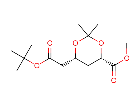Molecular Structure of 140387-94-6 (1-methyl 6-tert.-butyl (2S,4R)-2,4-O-isopropylidene-2,4-dihydroxyadipate)