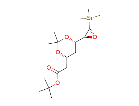 Molecular Structure of 143800-10-6 ([(4R,6S)-2,2-Dimethyl-6-((2S,3S)-3-trimethylsilanyl-oxiranyl)-[1,3]dioxan-4-yl]-acetic acid tert-butyl ester)