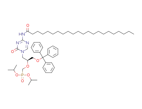 Molecular Structure of 1608457-43-7 (1-(2S)-2-[(diisopropoxyphosphoryl)methoxy-3-(triphenylmethoxy)propyl-N<sup>4</sup>-docosanoyl-5-azacytosine])