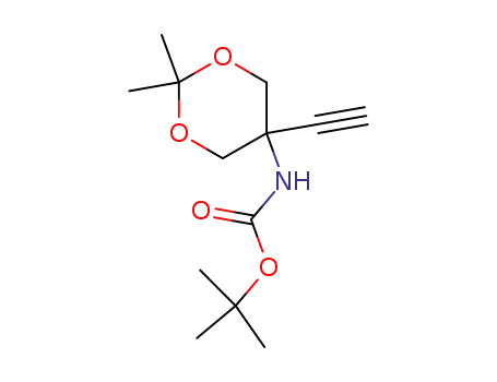 Molecular Structure of 364631-74-3 (5-ethynyl-2,2-dimethyl-[1,3]dioxan-(N-tert-butyloxycarbonyl)-5-ylamine)