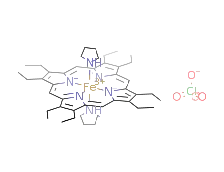 Molecular Structure of 1365453-25-3 ([Fe(octaethylporphyrin)(pyrrolidine)2][ClO<sub>4</sub>])
