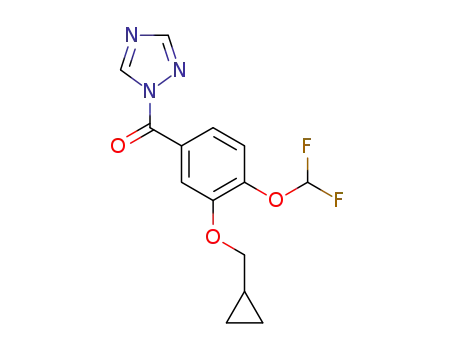 Molecular Structure of 1601300-21-3 ((3-(cyclopropylmethoxy)-4-(difluoromethoxy)phenyl)(1H-1,2,4-triazol-1-yl)methanone)