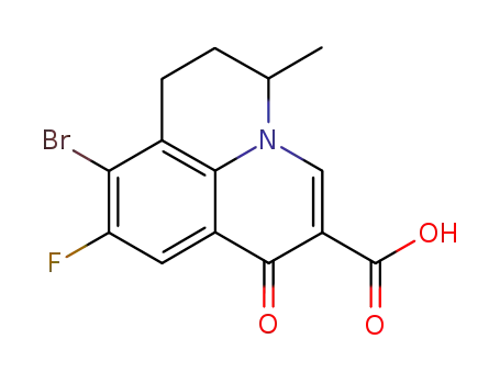 Molecular Structure of 77483-92-2 (9-fluoro-8-bromo-5-methyl-6,7-dihydro-1-oxo-1H,5H-benzo[ij]quinolizine-2-carboxylic acid)