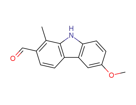 Molecular Structure of 72237-80-0 (9H-Carbazole-2-carboxaldehyde, 6-methoxy-1-methyl-)