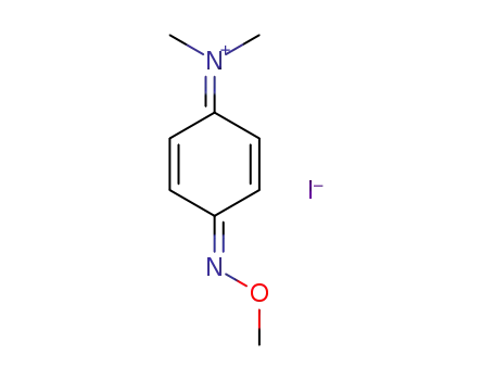 Molecular Structure of 16089-09-1 ((4-methoxyimino-cyclohexa-2,5-dienylidene)-dimethyl-ammonium; p-quinone-dimethyl imonium iodide oxime methyl ether)