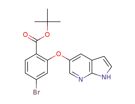 Molecular Structure of 1628047-84-6 (tert-butyl 2-((1H-pyrrolo[2,3-b]pyridin-5-yl)oxy)-4-bromobenzoate)