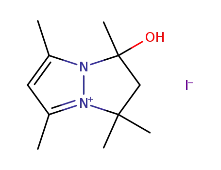 Molecular Structure of 78570-32-8 (6-hydroxy-2,4-6,8,8-pentamethyl-1,5-diazabicyclo[3.3.0]octa-1,3-dien-1-onium iodide)