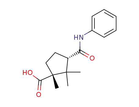 Molecular Structure of 6629-01-2 (1,2,2-trimethyl-3-(phenylcarbamoyl)cyclopentane-1-carboxylic acid)