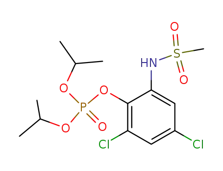 Molecular Structure of 156661-90-4 (Phosphoric acid 2,4-dichloro-6-methanesulfonylamino-phenyl ester diisopropyl ester)