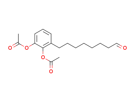 Molecular Structure of 136788-23-3 (Benzeneoctanal, 2,3-bis(acetyloxy)-)