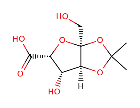 Molecular Structure of 134919-67-8 (4,5-O-Isopropylidene-β-D-xylo-5-hexulofuranosonic acid)