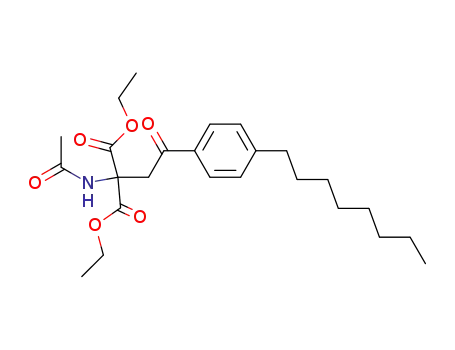 Molecular Structure of 268557-49-9 (2-(Acetylamino)-2-[2-(4-octylphenyl)-2-oxoethyl]-propanedioic acid 1,3-diethyl ester)