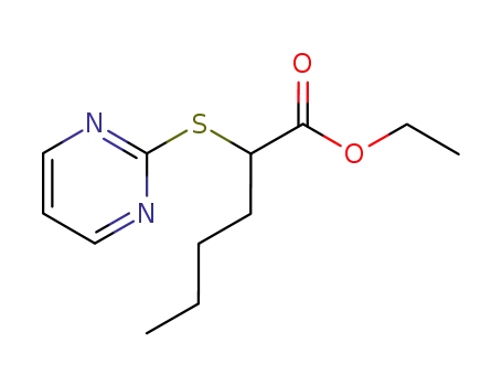 Molecular Structure of 288400-57-7 (2-(Pyrimidin-2-ylsulfanyl)-hexanoic acid ethyl ester)