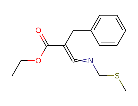 Molecular Structure of 67407-11-8 (Benzenepropanoic acid, a-[[(methylthio)methyl]carbonimidoyl]-, ethyl
ester)