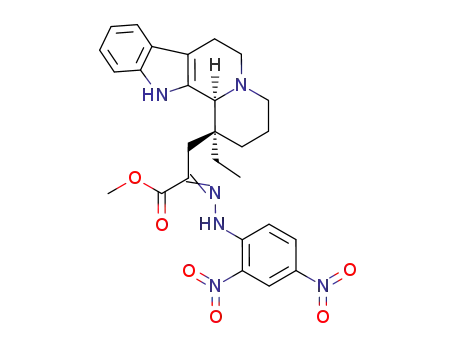 methyl (+/-)-(1α,12bα,Z)-α-<(2,4-dinitrophenyl)hydrazono>-1-ethyl-1,2,3,4,6,7,12,12b-octahydroindolo<2,3-a>quinolizine-1-propanoate