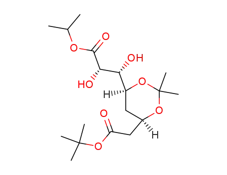 Molecular Structure of 147489-02-9 (isopropyl (2S,3R,4S,6R)-7-t-butoxycarbonyl-2,3-dihydroxy-4,6-isopropylidenedioxyheptanoate)