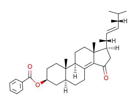 Molecular Structure of 36071-76-8 ((3β,5α,22E)-3-(benzoyloxy)ergosta-8(14),22-dien-15-one)