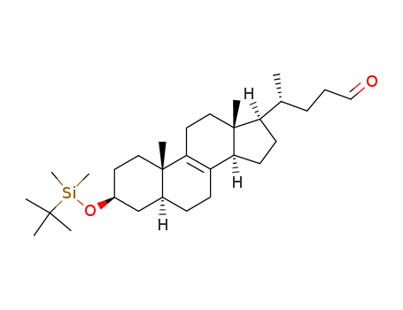 Molecular Structure of 463932-46-9 (3β-tert-butyldimethylsilyloxy-5α-chol-8-en-24-al)