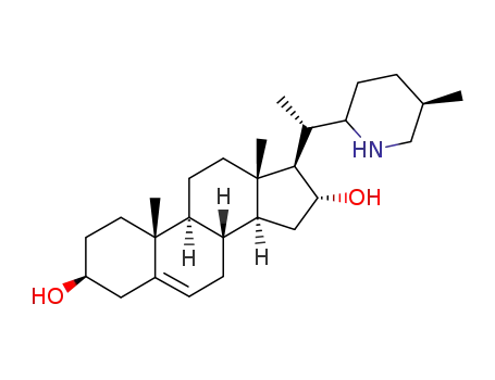 Molecular Structure of 36456-16-3 ((22S,25R)-22,26-Epiminocholest-5-ene-3β,16α-diol)