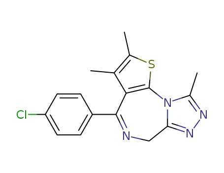 Molecular Structure of 166880-01-9 (4-(4-chlorophenyl)-2,3,9-trimethyl-6H-thieno[3,2-f][1,2,4]triazolo[4,3-a][1,4]diazepine)