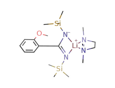 Molecular Structure of 1020084-88-1 ([2-OMe(C<sub>6</sub>H<sub>4</sub>)C(NSiMe<sub>3</sub>)2]Li(TMEDA))