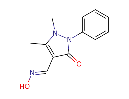 Molecular Structure of 89169-88-0 (1,5-DIMETHYL-3-OXO-2-PHENYL-2,3-DIHYDRO-1H-PYRAZOLE-4-CARBALDEHYDE OXIME)