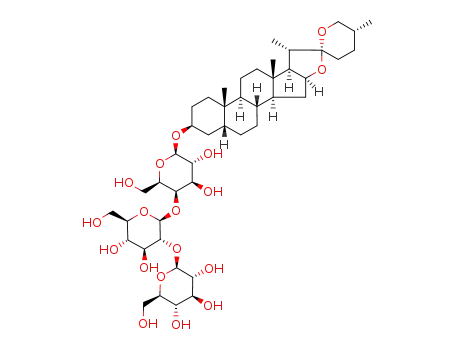 Molecular Structure of 1176316-11-2 ((25R)-5β-spirostan-3β-yl O-β-D-glucopyranosyl-(1->2)-O-β-D-glucopyranosyl-(1->4)-β-D-galactopyranoside)