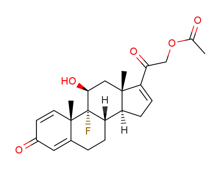 Molecular Structure of 1250-85-7 (9-fluoro-11beta,21-dihydroxypregna-1,4,16-triene-3,20-dione 21-acetate)
