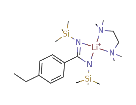 Molecular Structure of 1020084-83-6 ([4-Et(C<sub>6</sub>H<sub>4</sub>)C(NSiMe<sub>3</sub>)2]Li(TMEDA))