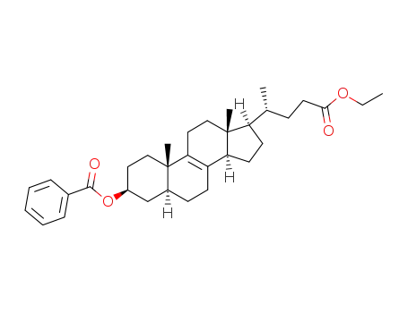 Molecular Structure of 463932-42-5 (3β-benzoyloxy-5α-chol-8-en-24-oic acid ethyl ester)