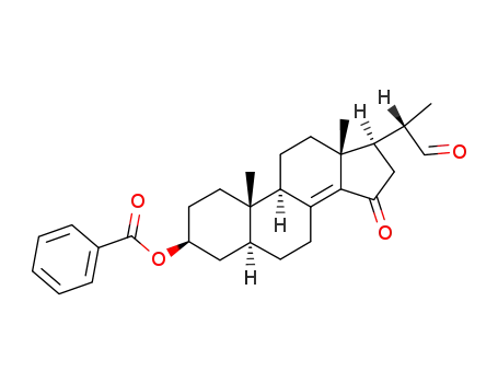 Molecular Structure of 117151-64-1 ((3β,5α,20S)-3-(benzoyloxy)-15-oxopregn-8(14)-ene-20-carboxaldehyde)