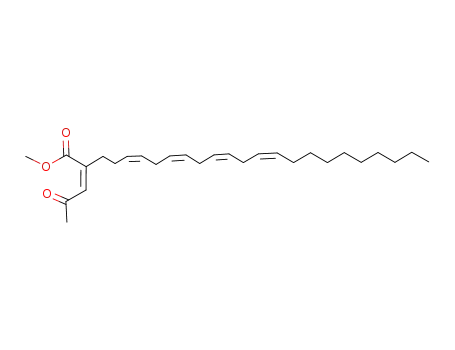 Molecular Structure of 81347-02-6 ((5Z,8Z,11Z,14Z)-2-[2-Oxo-prop-(Z)-ylidene]-tetracosa-5,8,11,14-tetraenoic acid methyl ester)