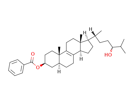 Molecular Structure of 117151-68-5 ((3β,5α,24R,S)-Cholest-8-ene-3,24-diol 3-benzoate)