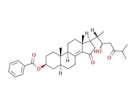 Molecular Structure of 117168-34-0 ((3β,5α,22R,S)-3-(Benzoyloxy)-22-hydroxycholest-8(14)-ene-15,24-dione)
