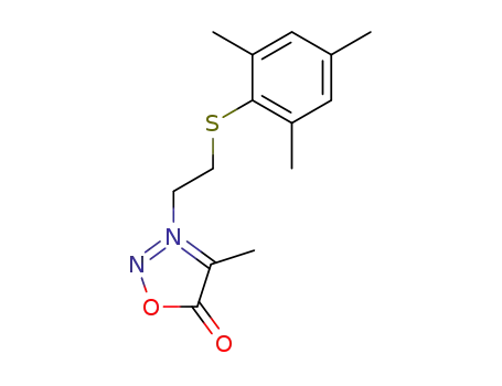 Molecular Structure of 53492-67-4 (3-(2-(2,4,6-trimethylphenyl)thioethyl)-4-methylsydnone)