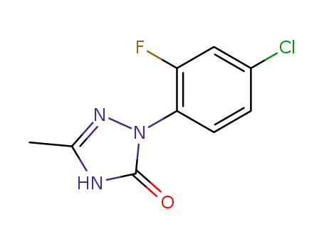 Molecular Structure of 111992-04-2 (3H-1,2,4-Triazol-3-one,
2-(4-chloro-2-fluorophenyl)-1,2-dihydro-5-methyl-)