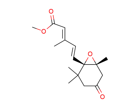 Molecular Structure of 122346-88-7 ((1'S,2'R,2E,4E)-5-(1',2'-Epoxy-2',6',6'-trimethyl-4'-oxocyclohexyl)-3-methyl-2,4-pentadiensaeure-methylester)