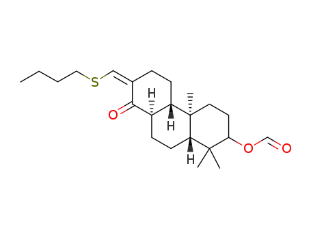 Molecular Structure of 105996-90-5 (Formic acid (4aR,4bS,8aR,10aR)-7-[1-butylsulfanyl-meth-(Z)-ylidene]-1,1,4a-trimethyl-8-oxo-tetradecahydro-phenanthren-2-yl ester)