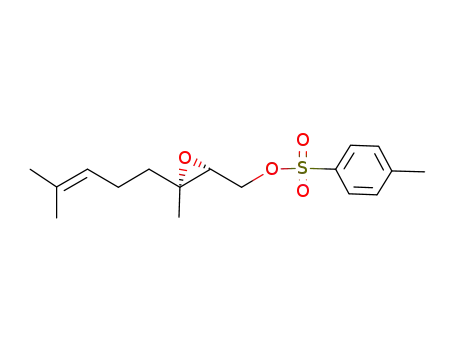 Molecular Structure of 121468-44-8 (Toluene-4-sulfonic acid (2R,3R)-3-methyl-3-(4-methyl-pent-3-enyl)-oxiranylmethyl ester)