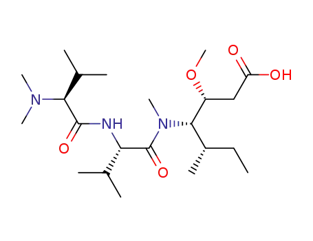 Molecular Structure of 133120-89-5 ((3R,4S,5S)-4-((S)-2-((S)-2-(dimethylamino)-3-methylbutanamido)-N,3-dimethylbutanamido)-3-methoxy-5-methylheptanoic acid)