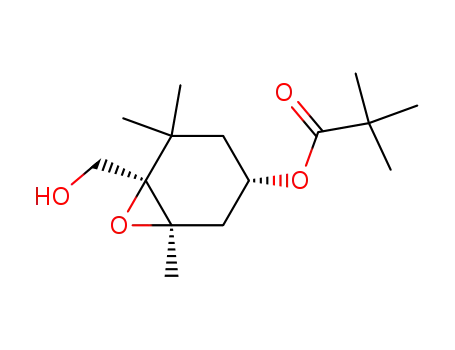 Molecular Structure of 122346-81-0 ((1R,2R,4S)-1,2-Epoxy-4-pivaloyloxy-2,6,6-trimethylcyclohexan-1-methanol)