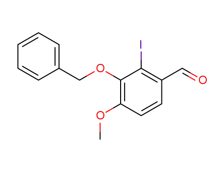 Molecular Structure of 151726-42-0 (3-(benzyloxy)-2-iodo-4-methoxybenzaldehyde)
