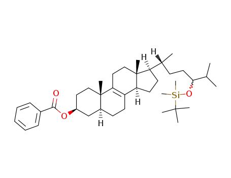 Molecular Structure of 117151-67-4 ((3β,5α,24R,S)-24-<(tert-Butyldimethylsilyl)oxy>cholest-8-en-3-ol benzoate)