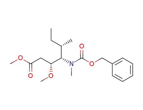 Molecular Structure of 149664-79-9 ((3R,4S,5S)-4-(Benzyloxycarbonyl-methyl-amino)-3-methoxy-5-methyl-heptanoic acid methyl ester)