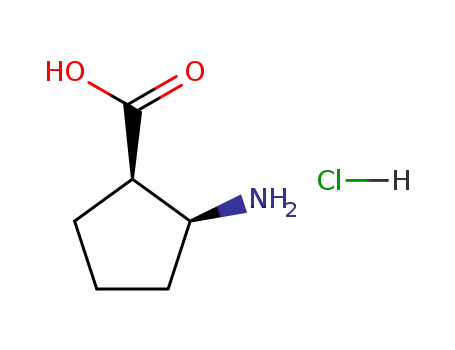 Molecular Structure of 128110-37-2 ((1R,2S)-(-)-2-Amino-1-cyclopentanecarboxylic acid hydrochloride)